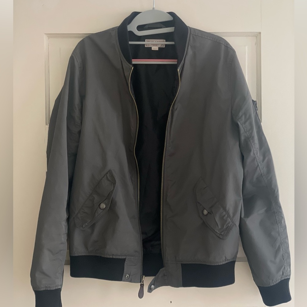 J Crew Wallace & Barnes Bomber Jacket Grey